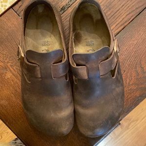 Birkenstock Womens London Oiled Leather Habana Brown size 40 9-9.5 some wear on